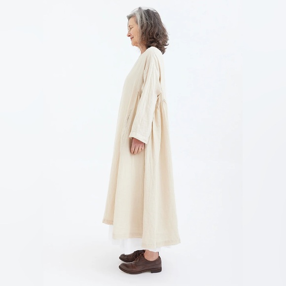 Metta Melbourne Olivia Dress in 100% Linen, Taupe, O/S - Picture 3 of 12
